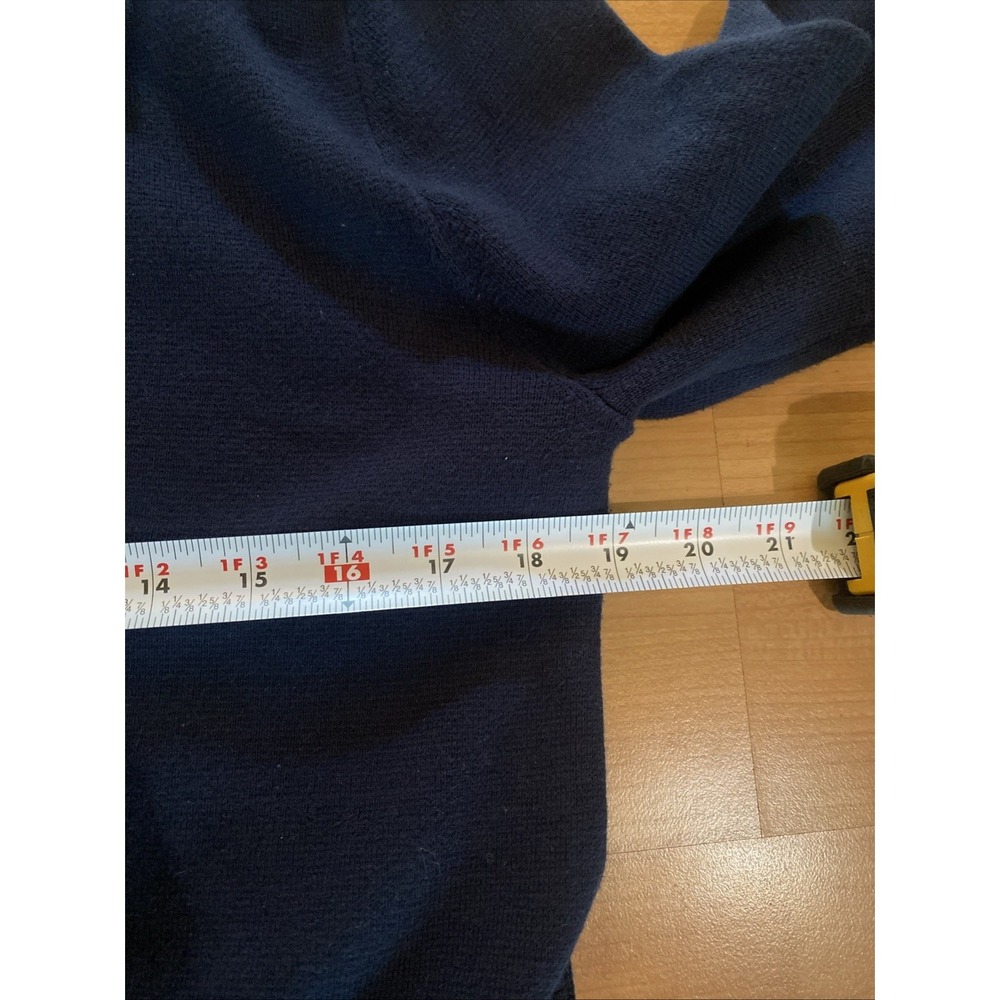 Quince Open Front Navy Blue Cardigan Long Sleeve Size XS Organic Cotton Pockets - Picture 6 of 8